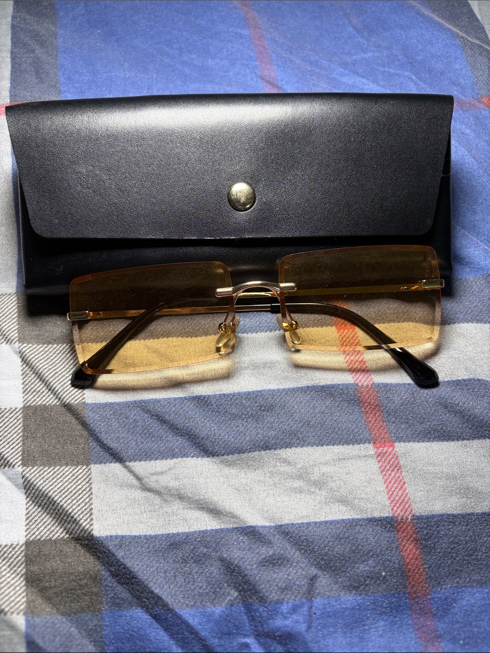 Rimless Yellow Gradient Lens Sunglasses - UNISEX